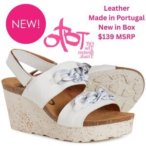 Size 10.5 Portugal Luxe OTBT Leather Upper Premium Womens Sandals New Box NEW